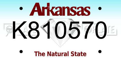 K810570 Arkansas License Plate
