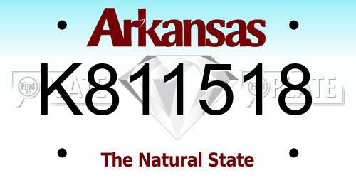 K811518 Arkansas License Plate