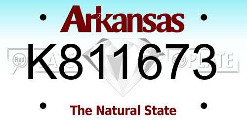 K811673 Arkansas License Plate