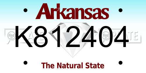 K812404 Arkansas License Plate