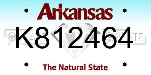 K812464 Arkansas License Plate