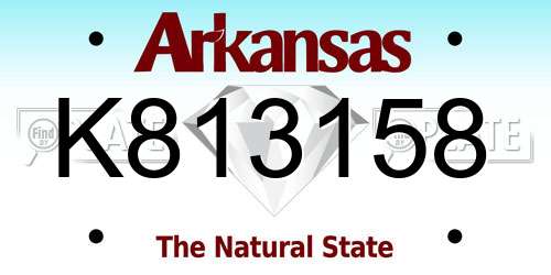 K813158 Arkansas License Plate