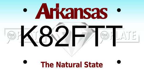 K82FTT Arkansas License Plate