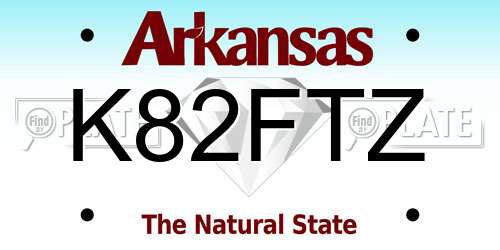 K82FTZ Arkansas License Plate
