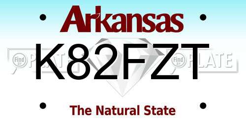 K82FZT Arkansas License Plate