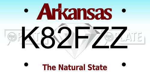 K82FZZ Arkansas License Plate