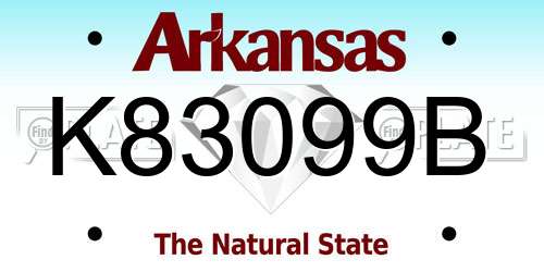 K83099B Arkansas License Plate