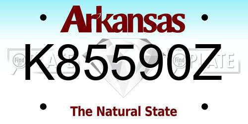 K85590Z Arkansas License Plate