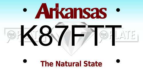 K87FTT Arkansas License Plate