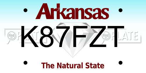 K87FZT Arkansas License Plate