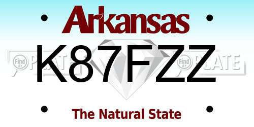 K87FZZ Arkansas License Plate