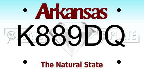 K889DQ Arkansas License Plate