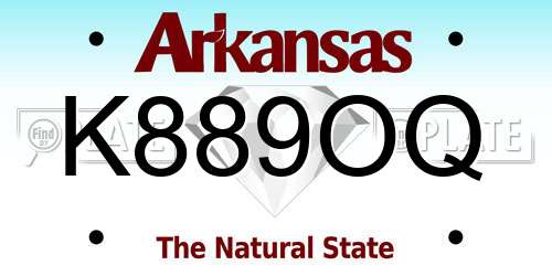 K889OQ Arkansas License Plate