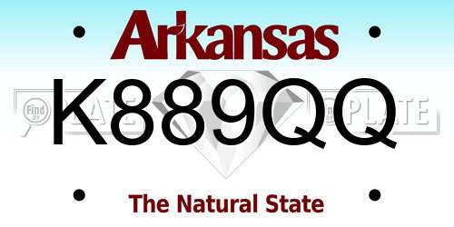 K889QQ Arkansas License Plate