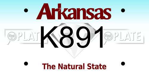 K891 Arkansas License Plate