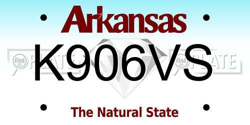 K906VS Arkansas License Plate