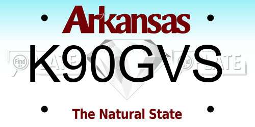 K90GVS Arkansas License Plate