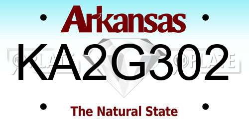KA2G302 Arkansas License Plate