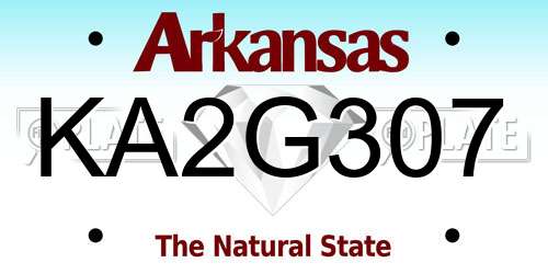 KA2G307 Arkansas License Plate