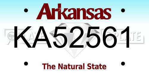 KA52561 Arkansas License Plate