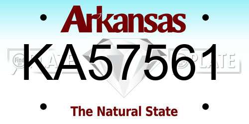 KA57561 Arkansas License Plate