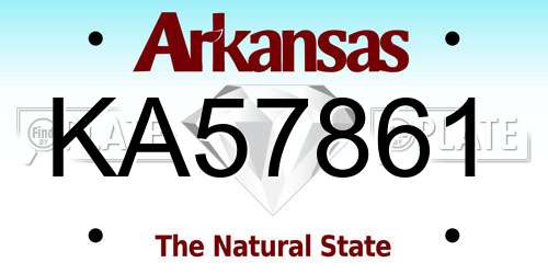 KA57861 Arkansas License Plate