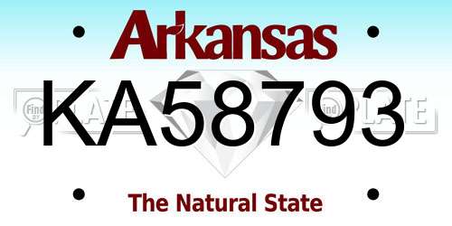 KA58793 Arkansas License Plate