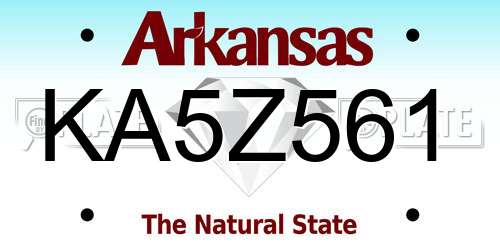 KA5Z561 Arkansas License Plate