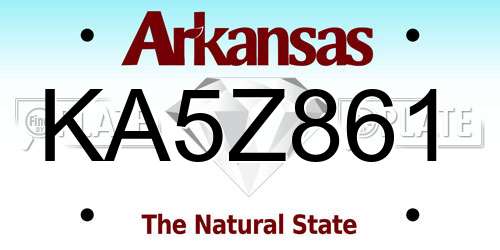 KA5Z861 Arkansas License Plate