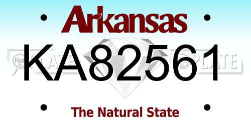 KA82561 Arkansas License Plate
