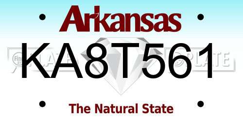 KA8T561 Arkansas License Plate