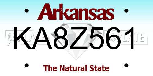 KA8Z561 Arkansas License Plate