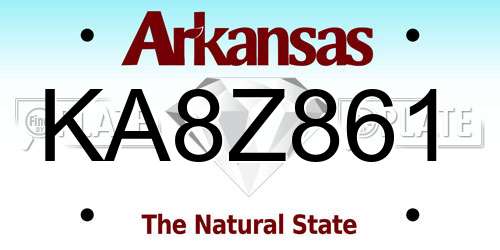 KA8Z861 Arkansas License Plate