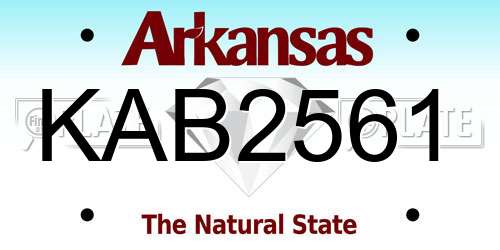 KAB2561 Arkansas License Plate