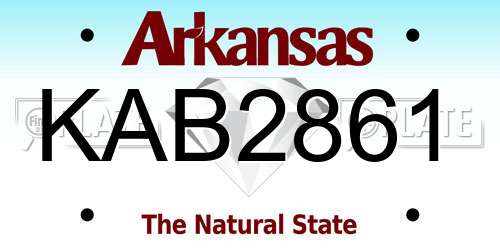 KAB2861 Arkansas License Plate