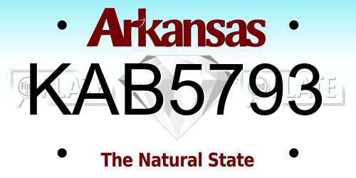 KAB5793 Arkansas License Plate