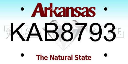 KAB8793 Arkansas License Plate