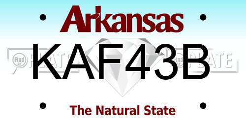 KAF43B Arkansas License Plate