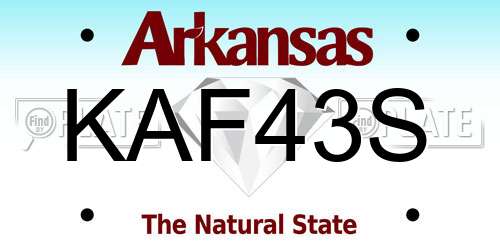 KAF43S Arkansas License Plate