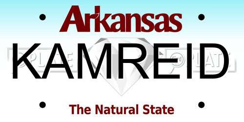 KAMREID Arkansas License Plate