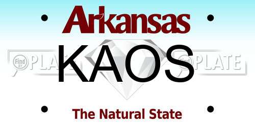 KAOS Arkansas License Plate