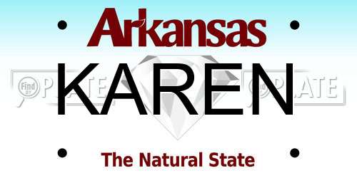 KAREN Arkansas License Plate