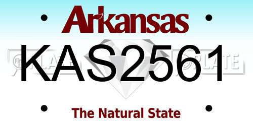KAS2561 Arkansas License Plate