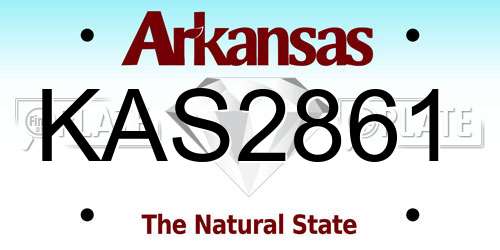 KAS2861 Arkansas License Plate