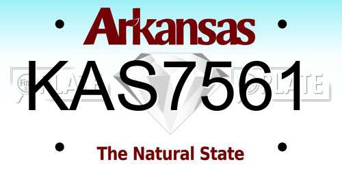 KAS7561 Arkansas License Plate