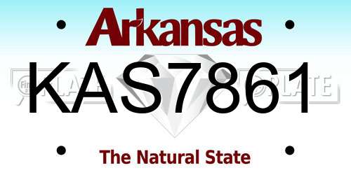 KAS7861 Arkansas License Plate