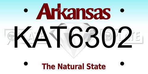 KAT6302 Arkansas License Plate