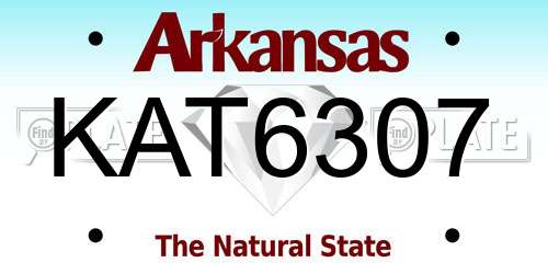 KAT6307 Arkansas License Plate