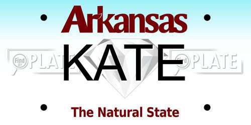 KATE Arkansas License Plate