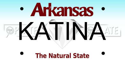 KATINA Arkansas License Plate
